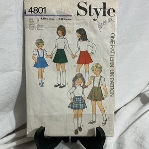 Vintage Style Sewing Pattern for Children's Skirts